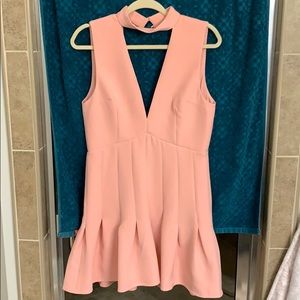 pale pink keyhole dress